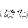 Doppel-Schaf Silhouette Muster