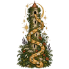 Goldene Turmspirale im Garten