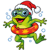 Weihnachtsfrosch mit Schwimmring