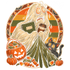 Halloween Campus-Geist mit Kaffee-Stress