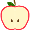 Halb-Apfel-Scheibe Cartoon