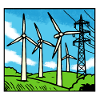 Windkraft Landschaft Blau