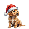 Süßer Welpe mit Weihnachtsmütze