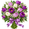 Lila-weißer Tulpenstrauß-Strauß