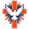 Taube über Kreuz Strahlenlogo