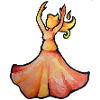 Aquarelltänzer im Ember-Kleid
