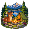 Pudu am Bergsee-Zeltlager