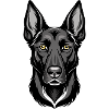 Belgischer Malinois-Hundekopf