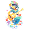 Ukulelespielerin Grafik