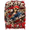 Skelett-Skater Forever Graffiti