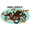 Kaffeeliebender Oktopus