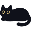 Schwarze Katze mit gelben Augen