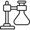 Labor-Retort-Stand-Kolben-Zeilen-Symbol