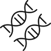 DNA-Doppelhelix-Linie-Symbol