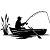 Angler Boot Natur Silhouette