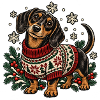 Dackel Weihnachtspullover Muster