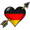 Deutschland Flagge Herz mit Pfeil