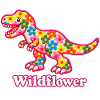 Wildblumen-Süßer Floral-T-Rex