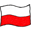 Handgezeichnete polnische Flagge