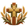 Holz Kreuz Weizen Ornament