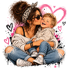 Kuscheltier Liebe: Mutter & Kind