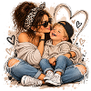 Herzige Mutter-Kind Liebesmomente