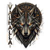 Wikingerwolf Valhalla – Geometrische Runen
