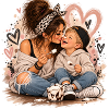 Herzliche Mutter Kind Bonding Illustration