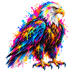 Weißkopfseeadler – Bunte Neon Graffiti Kunst