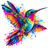 Kolibri – Buntes Neon Graffiti Vogelmotiv
