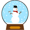 Schneemann in Schneekugel