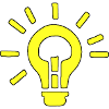 Gelbe Birne: kreative Idee