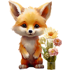 Süsser Fuchs mit Blumen – Kleiner Glücksbringer