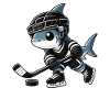 Cooler Eishockeyspieler Cartoon Stil