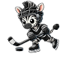 Cooles Zebra Eishockey Spieler Cartoon