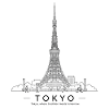 Tokyo Tower Line Art