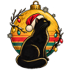 Schwarzer Kater im Weihnachtszauber
