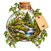 Waldlandschaft im Flaschenarrangement