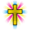 Sonnenneon Kreuz Spritzer