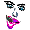 Neon Lippen Pop-Art Kuss
