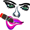 Neon Lippenkuss Zigarre Portrait
