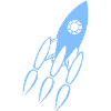 Blau Raketen Silhouette