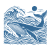 Welle und Wal: Blaue Welle