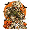 Halloween-Mumie Gamer mit Kabelsalat