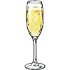 Sektglas mit Blasen Design