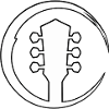 Gitarrenkopf im Pinselkreis