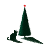 Christmas Tree Cat Silhouette