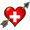 Schweiz Flagge Herz mit Pfeil