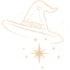 Hexenhut mit Sternen - Magische Hexe