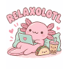 Relaxaxolotl am Laptop